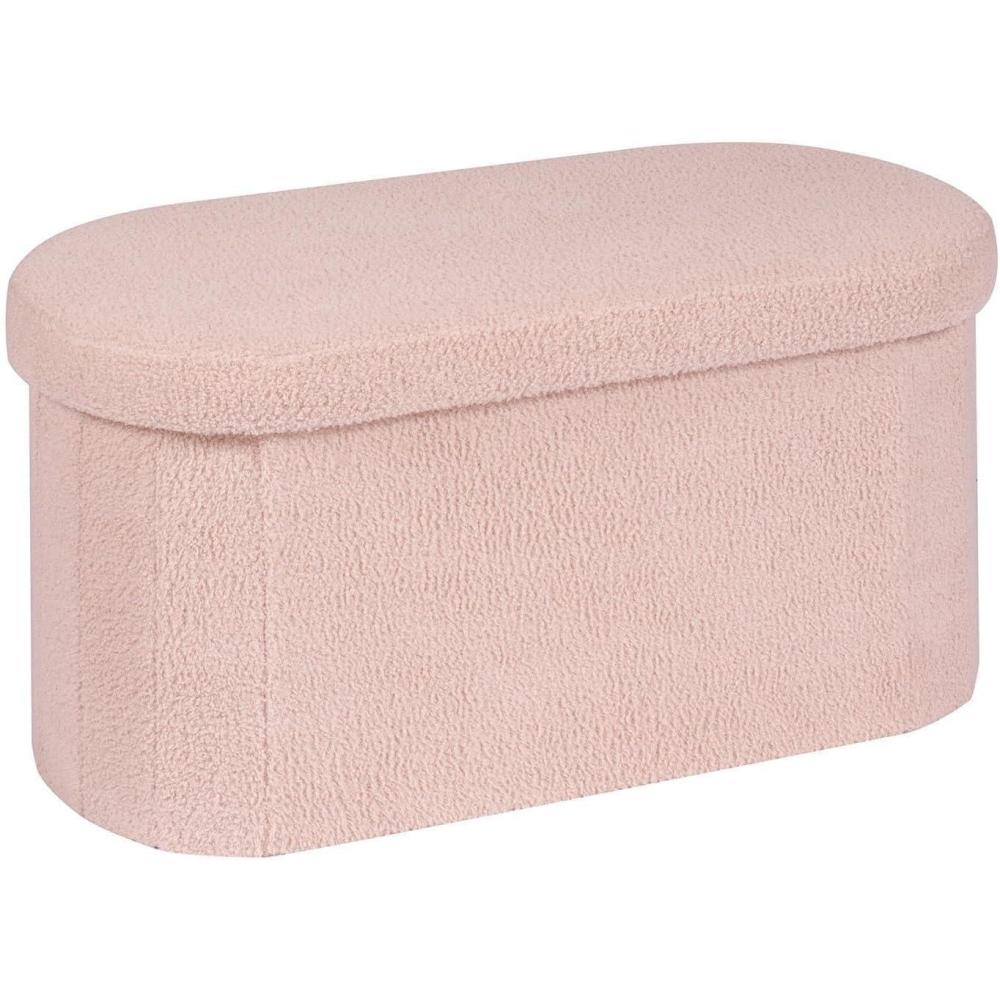 imageB FSOBEIIALEO Ottoman with Storage for Living Room Sherpa Folding Storage Ottoman Foot Rest 433 Inches Collapsible Bedroom Bench BlackPink