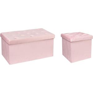 B FSOBEIIALAO Folding Storage Ottoman, Long Shoes Bench, Flannelette Footrest Stool Seat