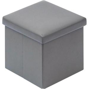B FSOBEIIALEO Storage Ottoman Cube, Linen Small Foot Seat, for Living Room, Bedroom, Home Office, Dorm Storage Footrest Brown 11.8″x11.8″x11.8″(Grey)